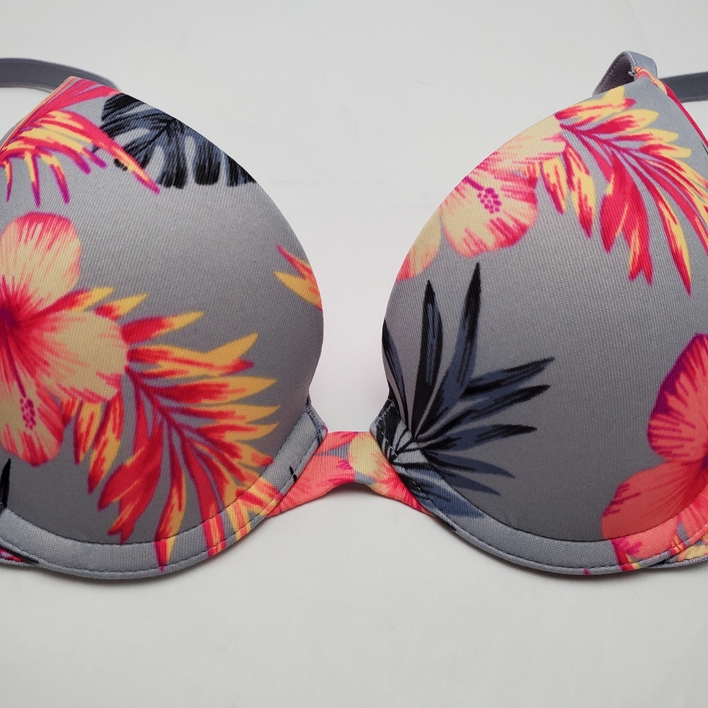 PINK Victoria's Secret Sexy Hawaiian Floral Wear Everywhere Push-up Bra 30A - Picture 4 of 6